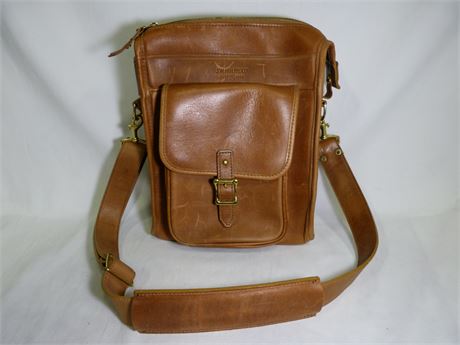 saddle leather messenger bag