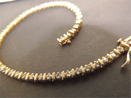 50 Diamond 8" 14kt Gold Tennis Bracelet 10.7 Grams