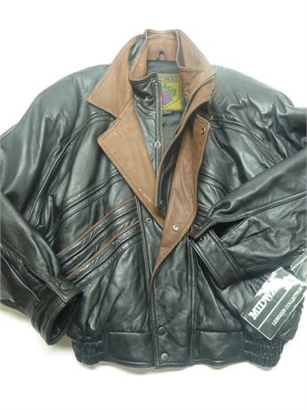 ShopTheSalvationArmy - Mens Midway Leather Jacket; Black/ Brown, Sz.M ...