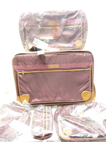 New! Vintage, Oscar De La Renta, 5pc.Luggage Set; Burgandy #OR-28025-95