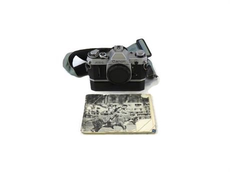 Canon AE-1 35mm SLR Film Camera Body w/ Power Winder A & Manual (670)