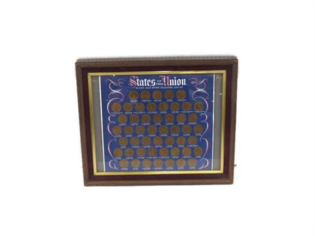 States of the Union 50 State Solid Bronze Collector's Coin Set - Framed