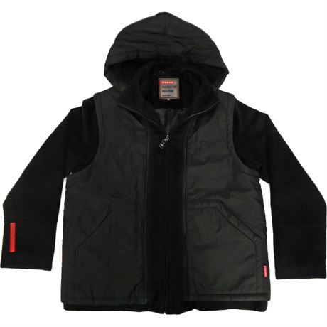 Prada Convertible Fleece Vest Hooded Zip Jacket Men's Size XL Art.SGV136 Mat.18W
