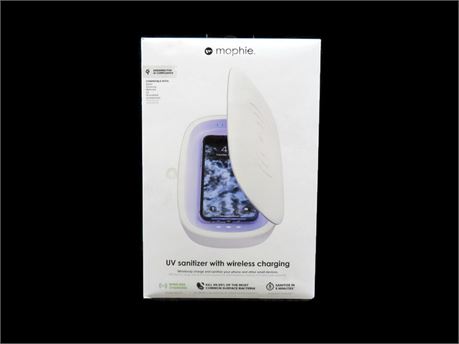 Mophie UV Sanitizer w/ Wireless Charging - White - Brand New/Open Box