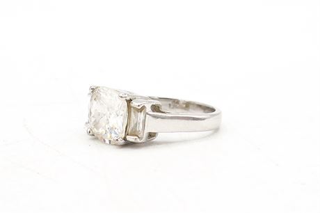 ShopTheSalvationArmy - ATI 925 Sterling Silver CZ Three Stone Ring Size ...