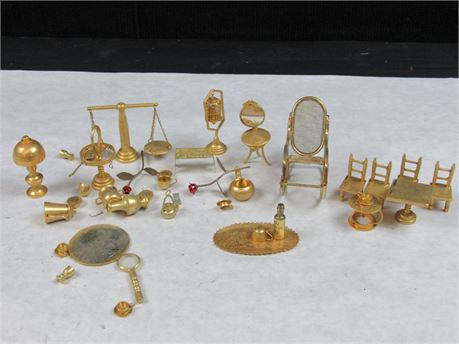 vintage metal dollhouse furniture