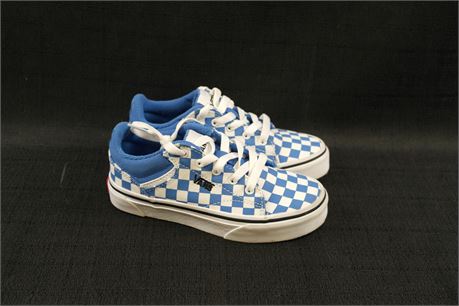 Vans Blue / White Checkered Shoes Youth Size 13