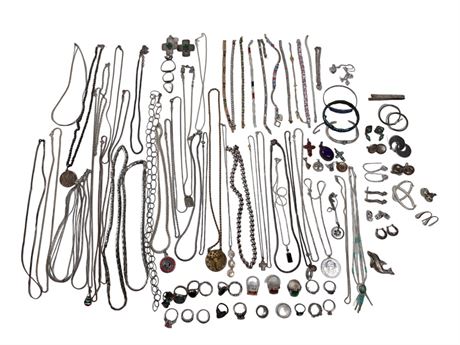 HUGE 925/ Sterling Jewelry Lot (All Wearable) 864 grams (TESTED) [AA44]