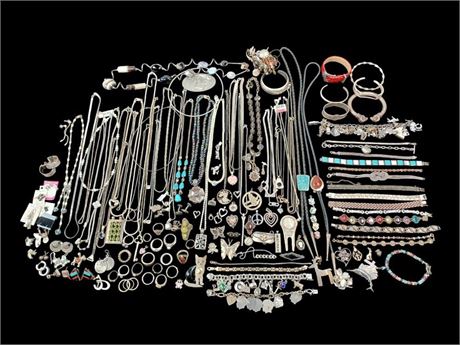 Estate vintage jewelry and 925 sterling silver jewelry lot 2024