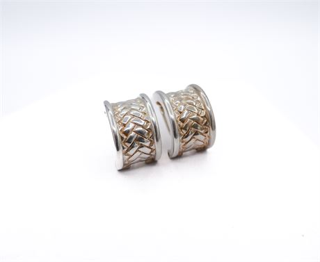 925 Sterling Silver Braided Hinged Half-Hoop Earrings Thailand (751)
