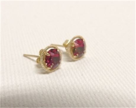 ShopTheSalvationArmy - 14kt Gold Ruby Stud Earrings