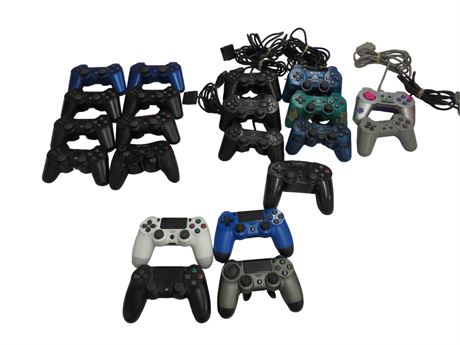 PlayStation Controller Lot: 21 Pieces (Untested) [A941]