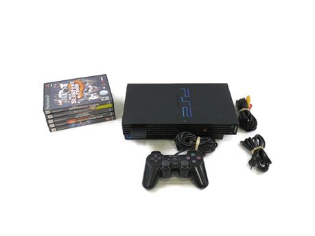 Sony PlayStation 2 Fat Console w/ Controller, Memory, 5 Video Games