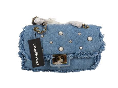 Karl Lagerfeld Geo Small Denim Tote Bag Acid Light