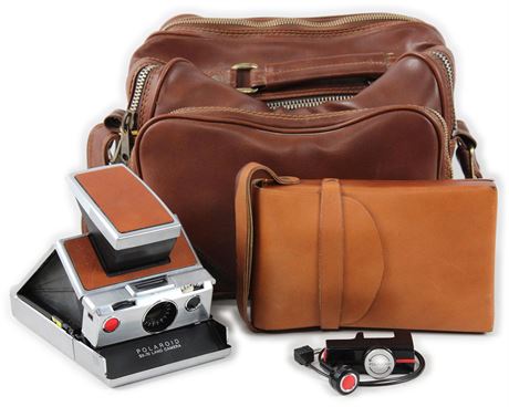 Vintage Polaroid Camera and Leather Case 2024