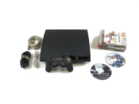 Sony PlayStation 3 PS3 320GB CECH-3001B Game Console w/ Controller, 6 Games