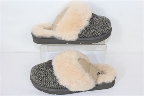 ShopTheSalvationArmy - Women's Grey UGG Cozy Knit Slippers Size: 5