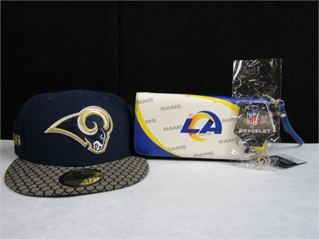NFL Los Angeles Rams Wallet Bracelet and Ball Cap Bundle #MM870 (650)
