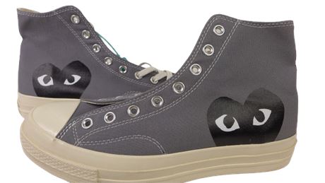 Converse X Comme Des Garson Unisex Grey Hight Top Chuck Taylor Sneakers [1165C]