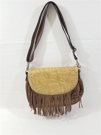 Blazin Roxx Brown Leather Purse Bag. 12 X 9 X 4