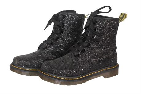 ShopTheSalvationArmy - Dr. Martens Farrah Black Glitter Combat Boots ...