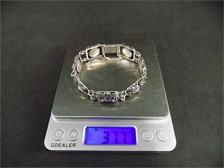 925 Silver Floral Bracelet, 37.79 Grams