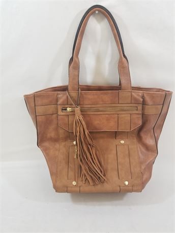 Steve Madden Large Brown Tote Bag Purse 18 X 12 X 7