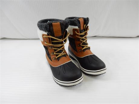 Aleader Snow Boots Black/Camel Unisex Size 7