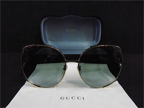 63mm gradient oversize open temple round sunglasses