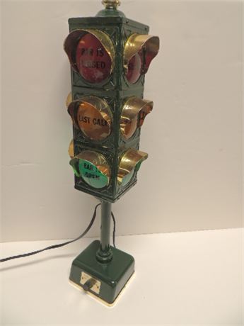Vintage 1960s B&B Bar Lamp Stop Light Traffic Signal OPEN CLOSED LAST CALL