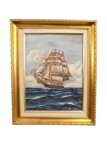 ShopTheSalvationArmy - Helene Nautical Framed Impressionism Oil ...