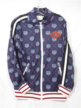 Navy Blue And White Striped Tiger Pattern Gucci Jacket (Unauthenticated)
