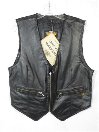Black Harley Davidson Leather Vest