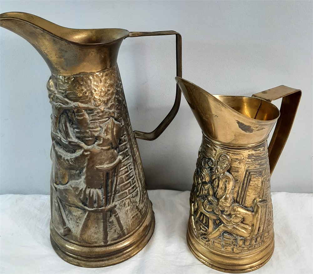 ShopTheSalvationArmy - 2 Vintage Brass Style Pitchers - Made In England