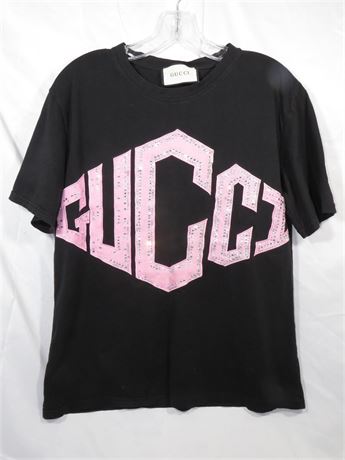Gucci Pink Bedazzled Graphic T-Shirt (Unauthenticated)