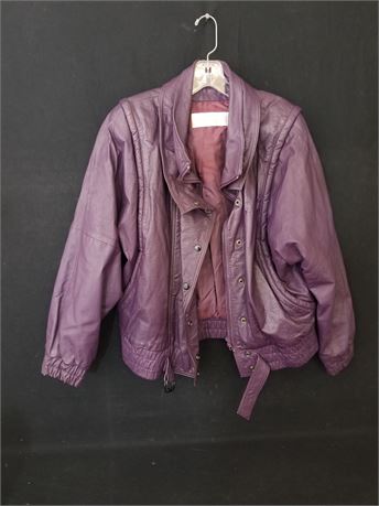 Vintage Mario Valente Size M Purple Genuine Leather Jacket