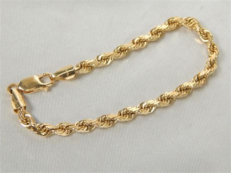 14K Gold Rope Bracelet 11.70 grams (270SA)