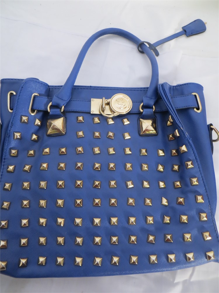 royal blue michael kors tote bag