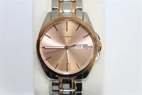 Coach Silver & Rose Tone Stainless Steel Wrist Watch
