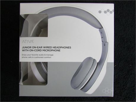 ATIVA JUNIOR ON EAR WIRED HEADPHONES WITH MICROPHONE