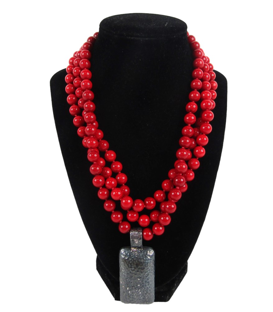 ShopTheSalvationArmy - Simon Sebbag 3 Strand Red Coral Necklace w ...