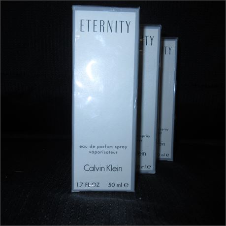 Calvin Klein "Eternity", 1.7oz EDP Spray, New in Box, LOT of 3