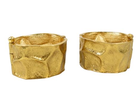 ShopTheSalvationArmy - Yves Saint Laurent YSL Gold Tone Cuff Bracelets ...