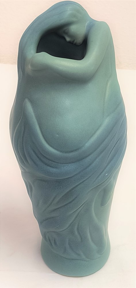 Shopthesalvationarmy Van Briggle Art Nouveau Pottery Ming Blueturquoise Lorelei Ceramic Vase 3855