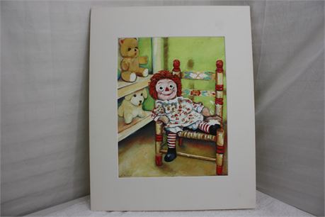 RAGGEDY ANNE PRINT WITH CERT OF AUTHENTICITY