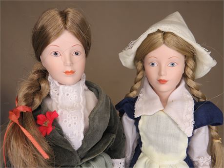 2 Franklin Heirloom Porcelain Dolls (3)