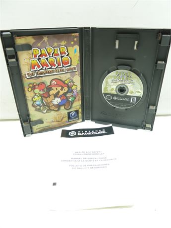 Nintendo Game Cube Game; Paper Mario, " The Thousand-Year Door" W/ Case & Manuel