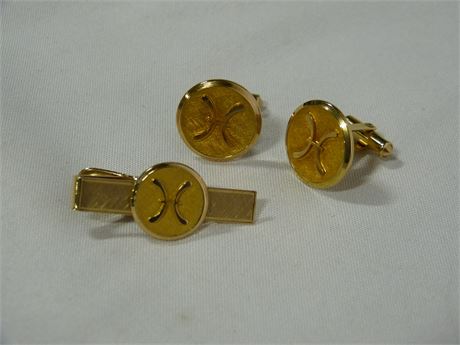 ShopTheSalvationArmy - 14kt Gold Wearable Cufflinks and Tie Clip Set 24g