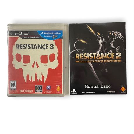 Resistance 3 and Resistance 2 Bonus Disc, for the PlayStation 3, BRAND NEW