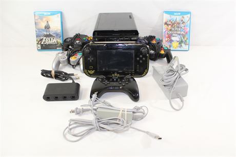 Nintendo Wii U Console Gamecube Controllers W/ Converter Zelda Tablet & 2 Games